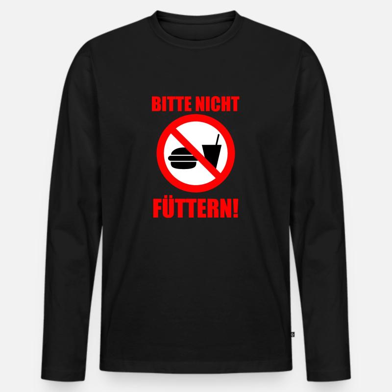 Bitte nicht füttern! - Männer Premium Bio Langarmshirt - Schwarz