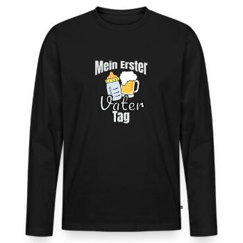 Mein erster Vatertag - Männer Premium Bio Langarmshirt - Schwarz - Vorne - Nico (187cm)