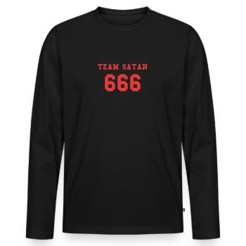 Team Satan 666 - T-shirt manches longues Premium bio Homme - noir - Devant - Nico (187cm)