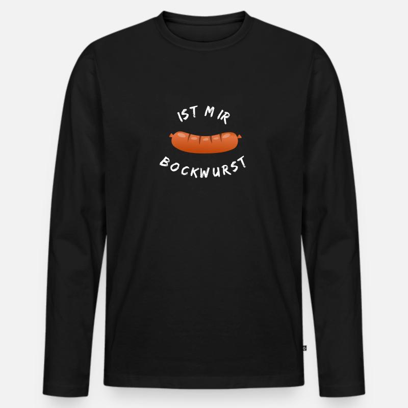 Ist mir Bockwurst - Männer Premium Bio Langarmshirt - Schwarz