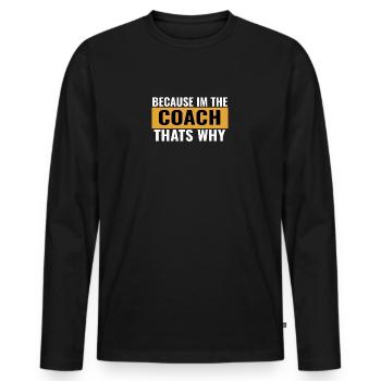 Coach - T-shirt manches longues Premium bio Homme - noir - Devant - Nico (187cm)