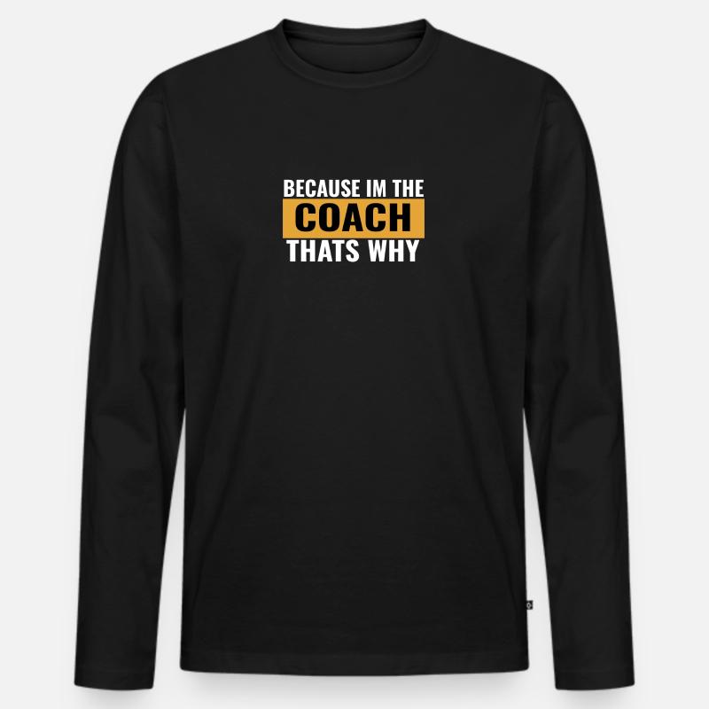 Coach - Männer Premium Bio Langarmshirt - Schwarz