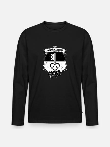Obwalden - Männer Premium Bio Langarmshirt - Schwarz