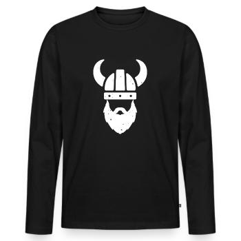 Nordic Guardian - Men's Premium Organic Long Sleeve Shirt - black - Front - Nico (187cm)