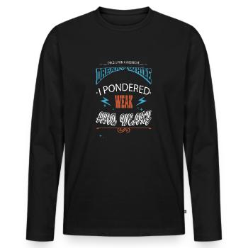 school joke comics typography - Männer Premium Bio Langarmshirt - Schwarz - Vorne - Nico (187cm)