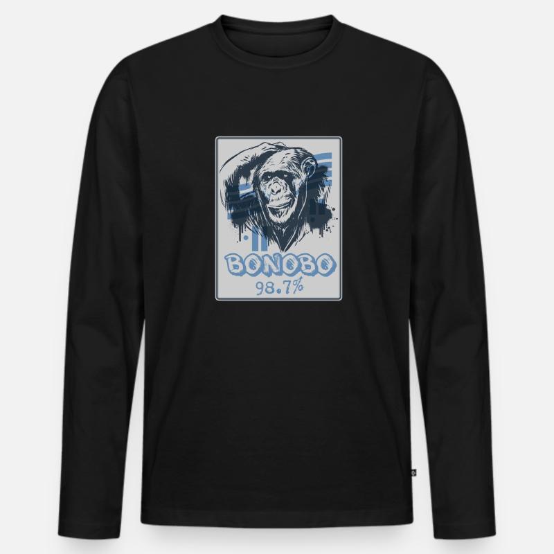 Lustiges Affe Schimpanse DNA - Männer Premium Bio Langarmshirt - Schwarz