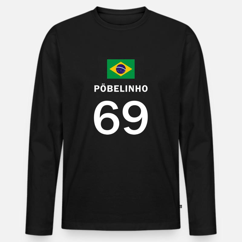 pöbelinho - Männer Premium Bio Langarmshirt - Schwarz