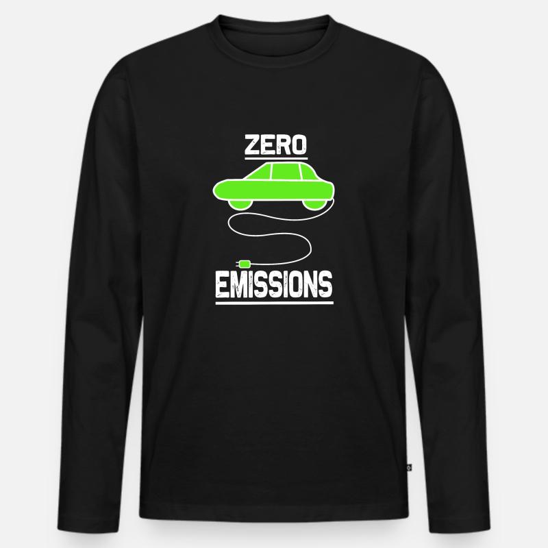 zero emissions - Männer Premium Bio Langarmshirt - Schwarz