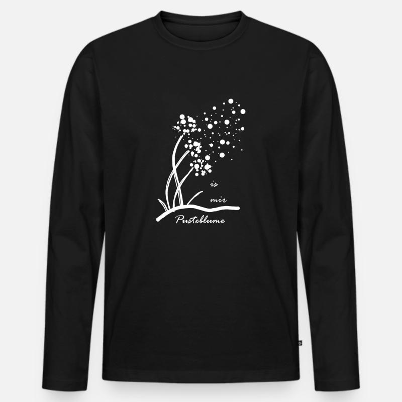 is mir Pusteblume 1 - Männer Premium Bio Langarmshirt - Schwarz
