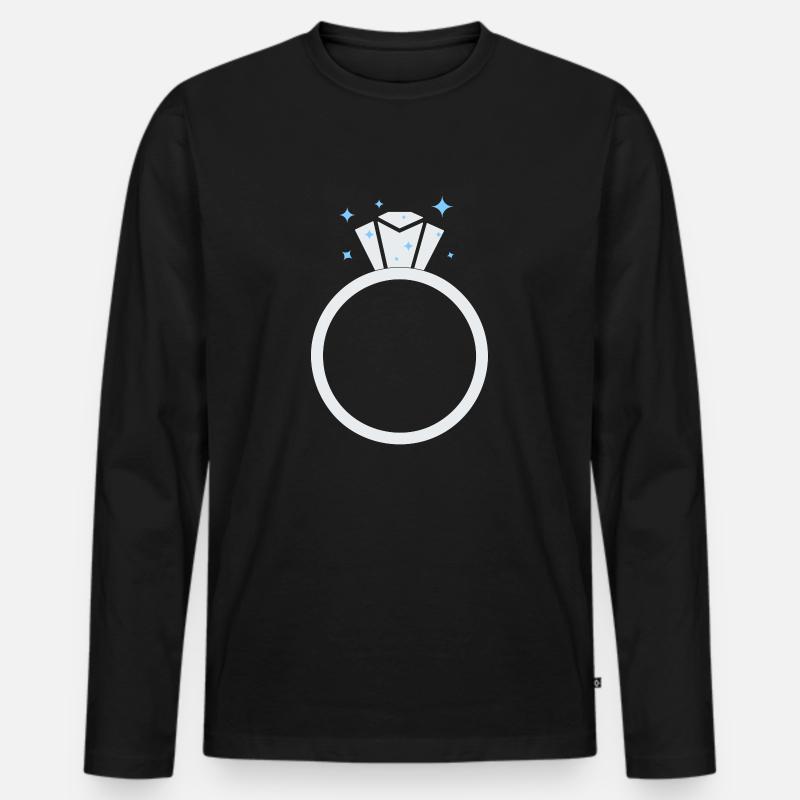 Diamant Ehering - Männer Premium Bio Langarmshirt - Schwarz