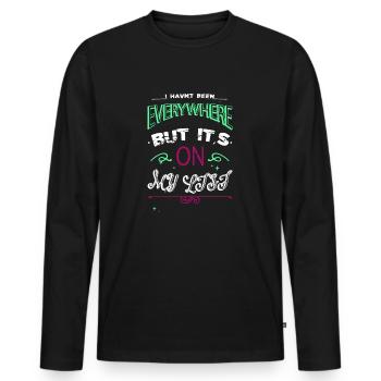 Typography Gift Idea Attitude Hike Art Joke - Men's Premium Organic Long Sleeve Shirt - black - Front - Nico (187cm)