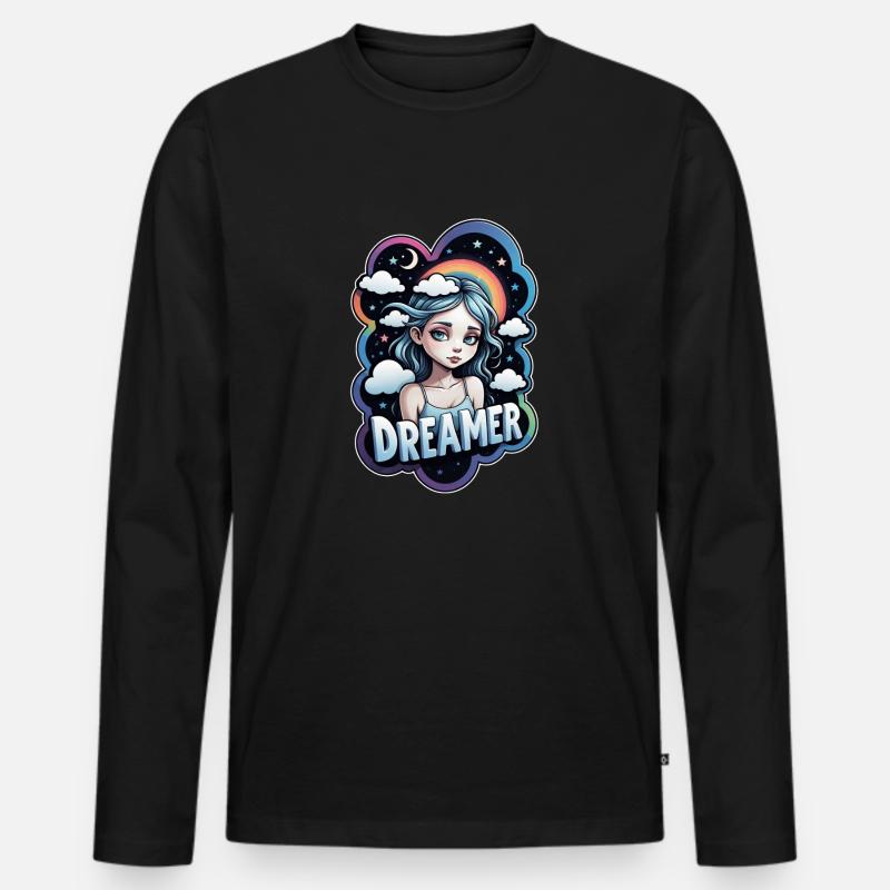 Träumer - Träumer - Träumer - Traum - Träumerei - Männer Premium Bio Langarmshirt - Schwarz