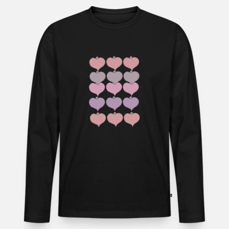 herzanhaenger muster - Männer Premium Bio Langarmshirt - Schwarz
