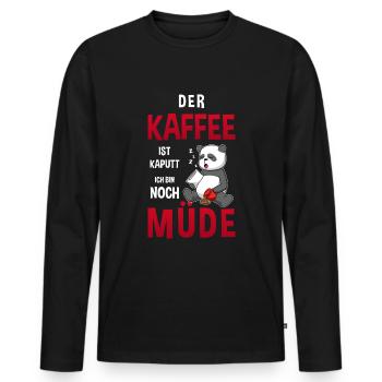 Kaffee Zubehör Koffein Getränk Wachmacher Kaffee - Männer Premium Bio Langarmshirt - Schwarz - Vorne - Nico (187cm)