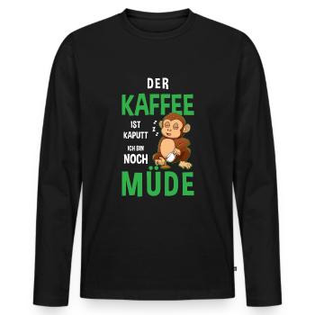 Kaffee Zubehör Koffein Getränk Wachmacher Kaffee - Männer Premium Bio Langarmshirt - Schwarz - Vorne - Nico (187cm)