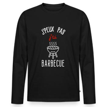 J peux pas j ai Barbecue - T-shirt manches longues Premium bio Homme - noir - Devant - Nico (187cm)