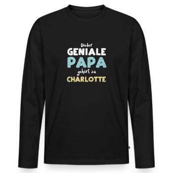 Dieser Geniale Papa Gehört Zu Ch... - Männer Premium Bio Langarmshirt - Schwarz - Vorne - Nico (187cm)