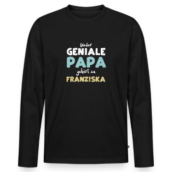 Dieser Geniale Papa Gehört Zu Fr... - Männer Premium Bio Langarmshirt - Schwarz - Vorne - Nico (187cm)