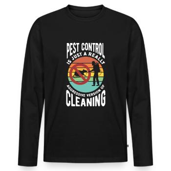 Pest Control Technician Exterminator Funny - Männer Premium Bio Langarmshirt - Schwarz - Vorne - Nico (187cm)