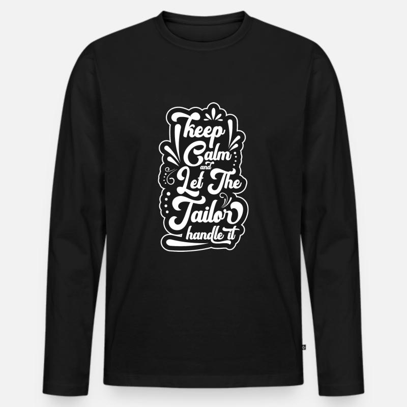 Schneiderin Beruf Anzug Kleidung - Männer Premium Bio Langarmshirt - Schwarz