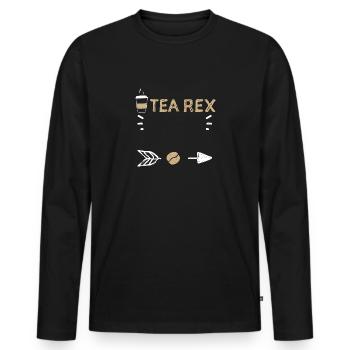 Tea Rex - Café - T-shirt manches longues Premium bio Homme - noir - Devant - Nico (187cm)