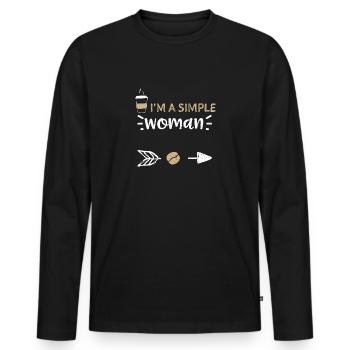 Je suis une femme simple - Café - T-shirt manches longues Premium bio Homme - noir - Devant - Nico (187cm)