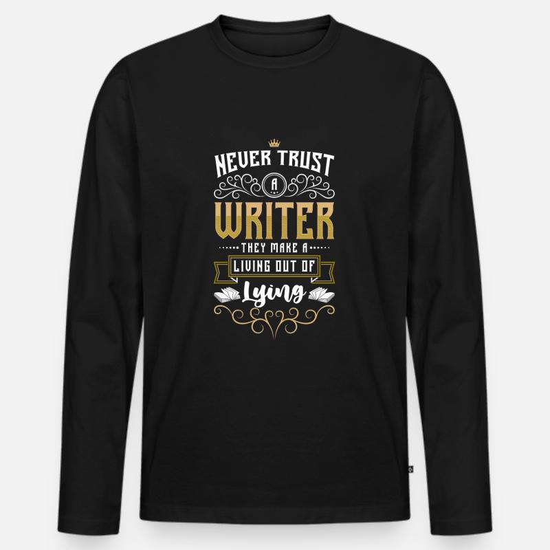Buch Hobby Poesie - Männer Premium Bio Langarmshirt - Schwarz