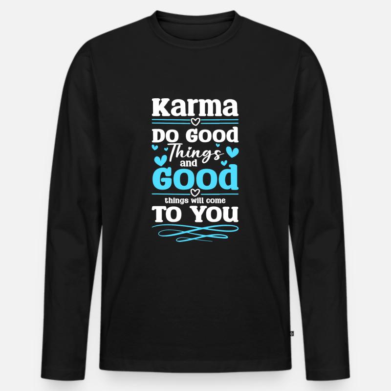 Schicksal Positiv Leben - Männer Premium Bio Langarmshirt - Schwarz