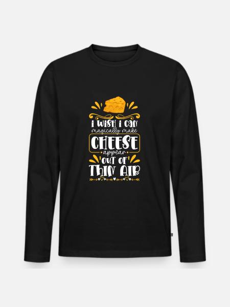 Cheese Mouse Fast food Dairy - Men's Premium Organic Long Sleeve Shirt - black