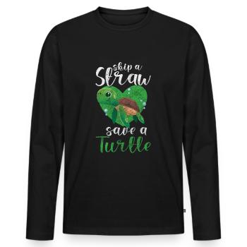 Défenseurs des droits des animaux Conservation de la nature Amour animal Sans viande - T-shirt manches longues Premium bio Homme - noir - Devant - Nico (187cm)