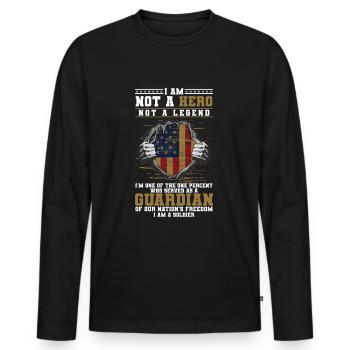 Armes frontalières militaires Infanterie - T-shirt manches longues Premium bio Homme - noir - Devant - Nico (187cm)