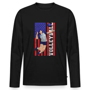 Volleyball team player - Men's Premium Organic Long Sleeve Shirt - black - Front - Nico (187cm)