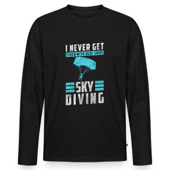 Skydiver Jump Sports extrêmes Vol - T-shirt manches longues Premium bio Homme - noir - Devant - Nico (187cm)