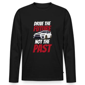 E-Auto Leise Klima - Männer Premium Bio Langarmshirt - Schwarz - Vorne - Nico (187cm)