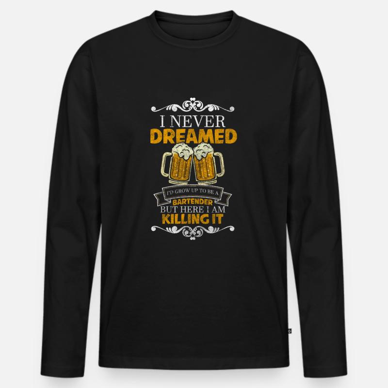 Cocktail Alkohol Shaker - Männer Premium Bio Langarmshirt - Schwarz