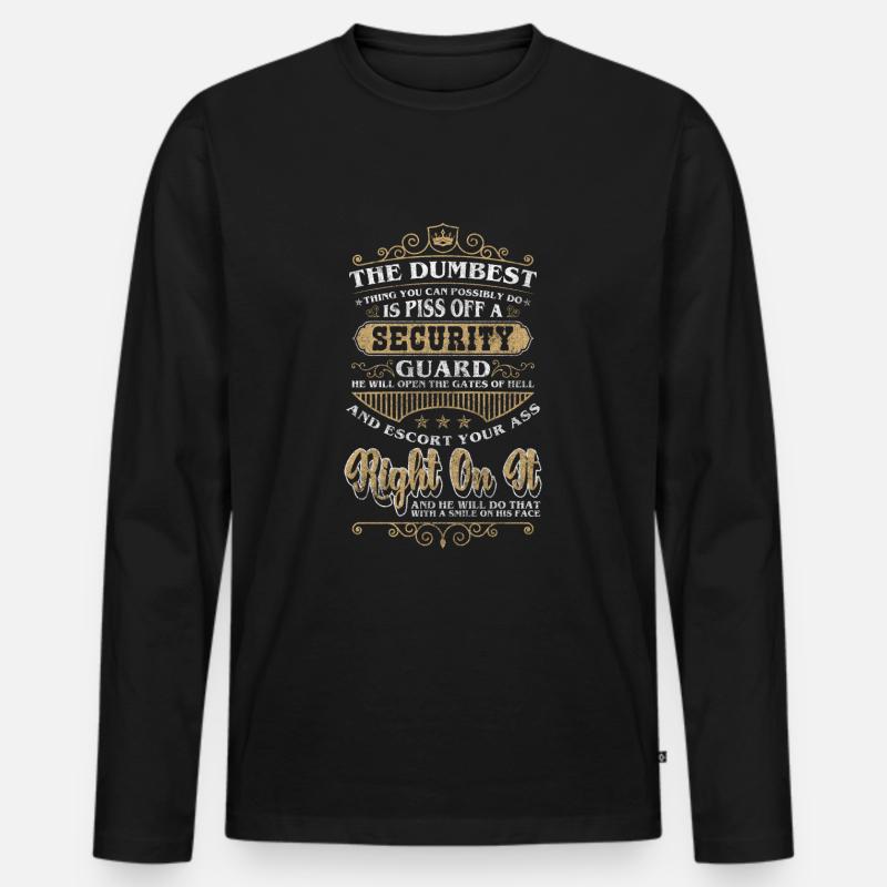 Security Pförtner Beruf Aufpassen - Männer Premium Bio Langarmshirt - Schwarz