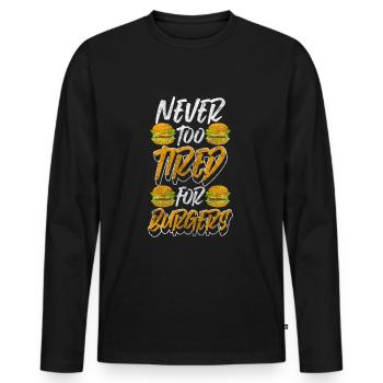 Food Food Hotel - Men's Premium Organic Long Sleeve Shirt - black - Front - Nico (187cm)