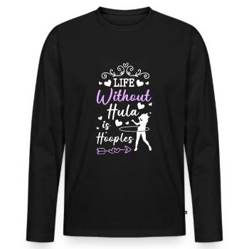 Hulahoop Sport Slimming Fit - Men's Premium Organic Long Sleeve Shirt - black - Front - Nico (187cm)