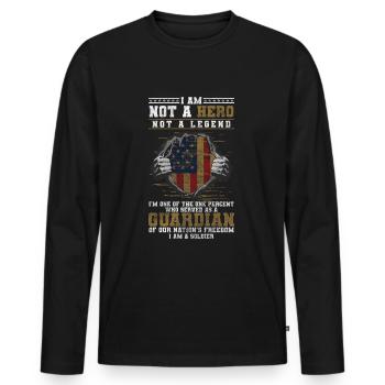 Soldier Dove of Peace Peace Human Rights - Men's Premium Organic Long Sleeve Shirt - black - Front - Nico (187cm)