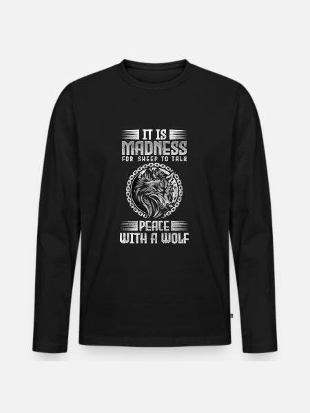 Wolf Pack Strength Wilderness - Men's Premium Organic Long Sleeve Shirt - black