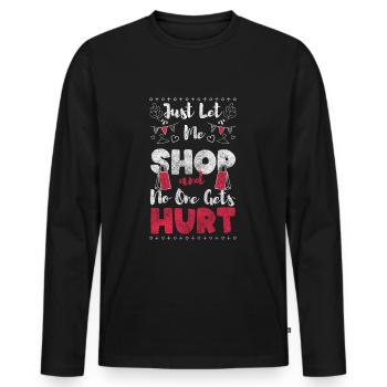 Shopping Shop Sucht Queen - Men's Premium Organic Long Sleeve Shirt - black - Front - Nico (187cm)