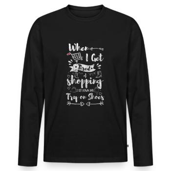 Shopping Money Gift Shopping Mall - Men's Premium Organic Long Sleeve Shirt - black - Front - Nico (187cm)