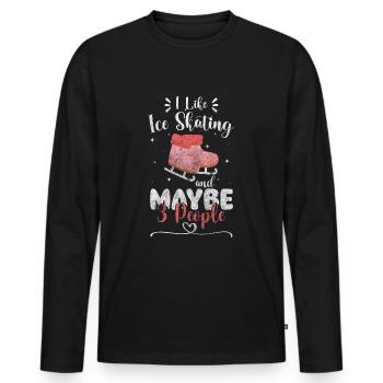 Eislaufen Eisbahn Eisschnelllauf - Männer Premium Bio Langarmshirt - Schwarz - Vorne - Nico (187cm)