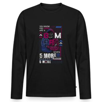 Manette de jeu Gaming Nerd - T-shirt manches longues Premium bio Homme - noir - Devant - Nico (187cm)