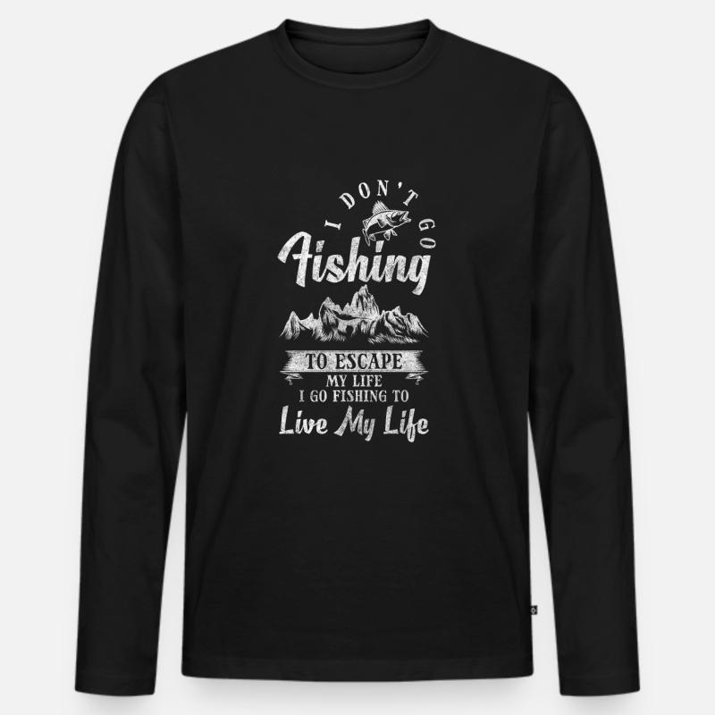 Fischen See Boot - Männer Premium Bio Langarmshirt - Schwarz