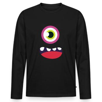 rose - Men's Premium Organic Long Sleeve Shirt - black - Front - Nico (187cm)
