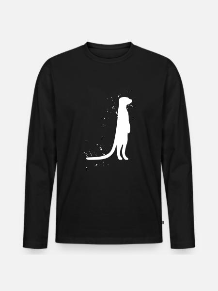 Erdmännchen - Männer Premium Bio Langarmshirt - Schwarz