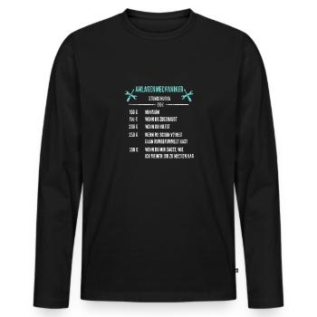 Stundenlohn | Anlagenmechaniker - Männer Premium Bio Langarmshirt - Schwarz - Vorne - Nico (187cm)