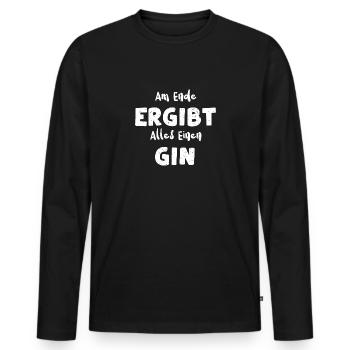 Am Ende Ergibt Alles Einen Gin - Männer Premium Bio Langarmshirt - Schwarz - Vorne - Nico (187cm)