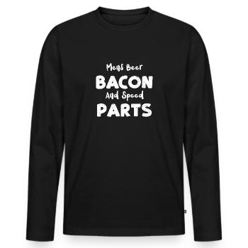 Mens Beer Bacon And Speed Parts - Men's Premium Organic Long Sleeve Shirt - black - Front - Nico (187cm)